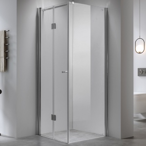 Cabina de dus din sticla securizata cu cadita de dus slim neagra KZ1180B/RIKO 90 x 90 cm - Img 3