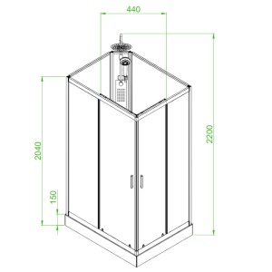 Cabina de dus dreptunghiulara cu hidromasaj si cadita inclusa montaj dreapta Alma 100 x 80 cm - Img 23
