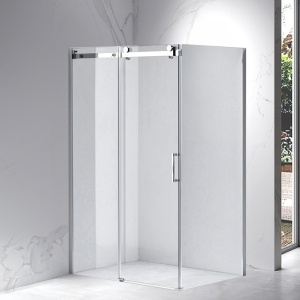 Cabina de dus dreptunghiulara din sticla securizata cu rame cromate si cadita alba inclusa KZ203C-SXL03E 120 x 80 cm - Img 2