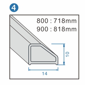 Cabina de dus dreptunghiulara din sticla securizata cu rame cromate si cadita neagra slim KZ12A/ST03E 90 x 80 cm - Img 16