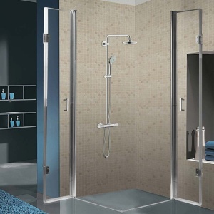 Cabina de dus dreptunghiulara din sticla securizata cu rame cromate si usi duble batante KZ1290A 80 x 80 cm - Img 17