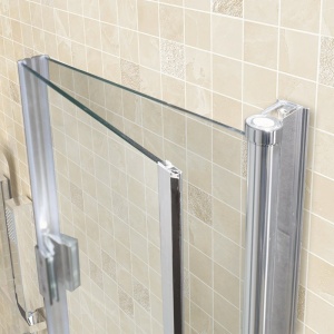 Cabina de dus dreptunghiulara din sticla securizata cu rame cromate si cadita neagra slim KZ1290C-ST06A 100 x 100 cm - Img 14