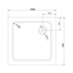 Cabina de dus dreptunghiulara din sticla securizata cu rame negre si cadita alba slim BS13B-ST02B 90 x 90 cm - Img 19