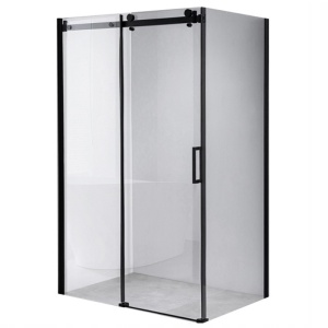 Cabina de dus dreptunghiulara din sticla securizata cu rame negre BS14A 100 x 90 cm