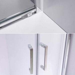 Cabina de dus dreptunghiulara din sticla securizata rame cromate KZ103C 120 x 80 cm - Img 18