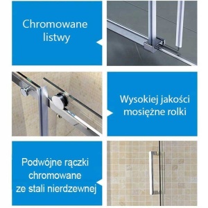 Cabina de dus dreptunghiulara KZ203C crom 120 x 80 cm sticla 8 mm - Img 14