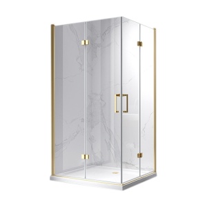 Cabina de dus dreptunghiulara Z-KZ12A auriu periat 90 x 80 cm sticla 6 mm - Img 17