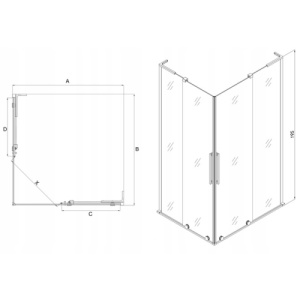 Cabina de dus glisanta Veldman Georgia Duo auriu periat 90 x 90 cm sticla 8 mm - Img 10