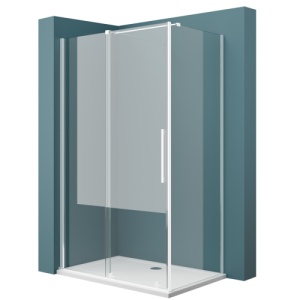 Cabina de dus glisanta Veldman Lea crom 100 x 100 cm sticla 8 mm