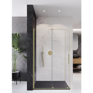 Cabina de dus glisanta Veldman Prima auriu periat 110 x 80 cm sticla 8 mm - Img 4