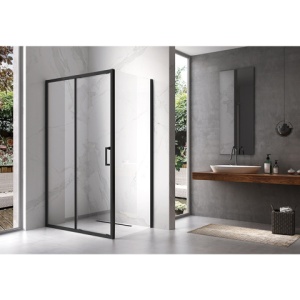 Cabina de dus KZ104C-BL neagra + cadita de dus ST04C-BL neagra dimensiune 120x90cm - Img 10