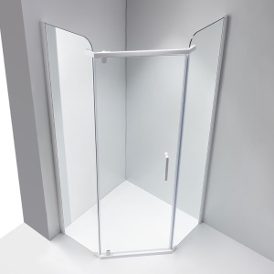 Cabina de dus KZ91B Pentagonala 90x90cm, Design Modern , Culoare Alb - Img 11