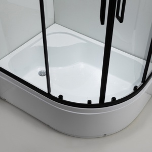 Cabina de dus Maja/De dreapta 115x85cm, Usi Glisante, Design Modern Negru+ Cada de dus inalta - Img 16