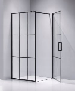 Cabina de dus patrata cu cadita de dus inclusa BS13A/SXL02A 80 x 80 cm negre - Img 9