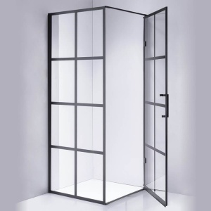 Cabina de dus patrata cu rama neagra si sticla transparenta BS10A 80 x 80 cm - Img 5