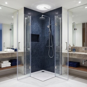 Cabina de dus patrata de colt KZ25 crom 80 x 80 cm sticla 6 mm - Img 10
