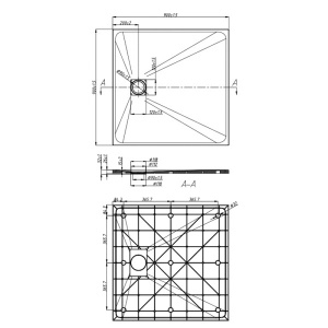 Cabina de dus patrata din sticla securizata cu cadita slim gri BL30B/RIKO 90 x 90 cm - Img 16
