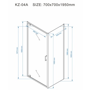 Cabina de dus patrata din sticla securizata cu rame negre KZ04A 70 x 70 cm - Img 15