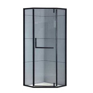 Cabina de dus pentagonala din sticla securizata rame negre KZ4026B 90 x 90 cm