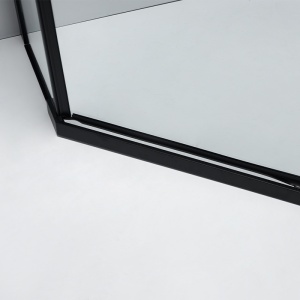 Cabina de dus pentagonala din sticla securizata si rame negre cu cadita de dus neagra KZ91A-SXL07A 80 x 80 cm - Img 11