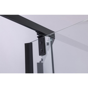 Cabina de dus pentagonala din sticla securizata si rame negre cu cadita alba slim BS07A-ST07A 80 x 80 cm - Img 16