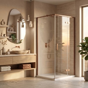 Cabina de dus Rea Bruno Brush Copper 90x90 cm - Img 2