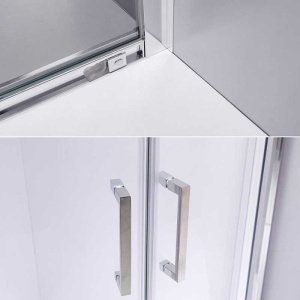 Cabina de dus semicirculara din sticla securizata cu cadita alba slim KZ101B/ST01B 90 x 90 cm - Img 11