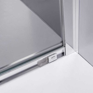 Cabina de dus semicirculara din sticla securizata cu rame cromate si cadita de dus slim neagra KZ101B-SXL01B 90 x 90 cm - Img 8