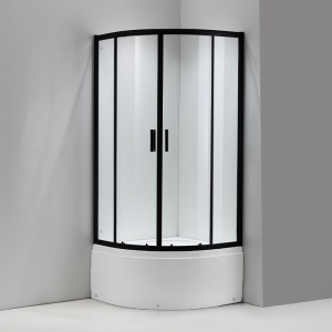 Cabina de dus semirculara cu rame negre si cadita inalta MAJA 80 x 80 cm - Img 4