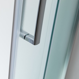 Cabina de dus semirotunda montaj dreapta din sticla securizata mata si rame cromate Maja 115 x 85 mm - Img 5
