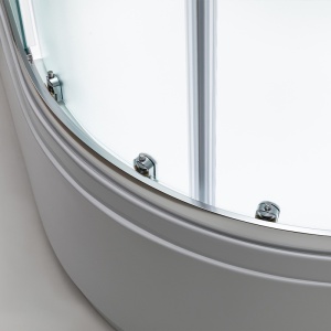 Cabina de dus semirotunda montaj dreapta din sticla securizata mata si rame cromate Maja 115 x 85 mm - Img 15