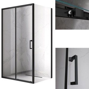 Cabina de dus sticla securizata si rame negre KZ103A 100 x 80 cm - Img 14