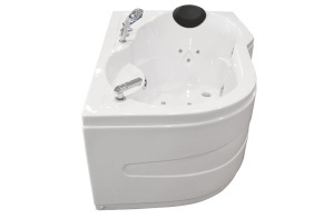 Cada asimetrica cu hidromasaj si aeromasaj MO-0202 – 150 x 100 x 62 cm, Bluetooth, Cromoterapie, Alb - Img 3