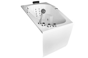 Cada cu hidromasaj asimetrica MUE-007B Dreapta, 170 x 100 x 70 cm, 32 duze, incalzitor, ozonoterapie si Bluetooth, alba - Img 7
