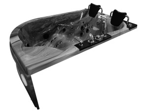 Cada cu hidromasaj SPA pentru 2 persoane MUS-1062 stanga, 180 x 122 x 60 cm, gri - Img 5