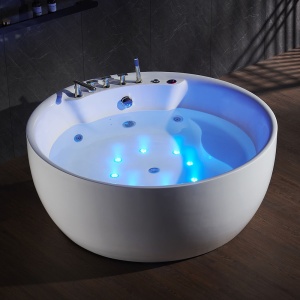 Cadă de baie albă cu spa și hidromasaj PRO-18027 – 180 × 180 × 60 cm - Img 15