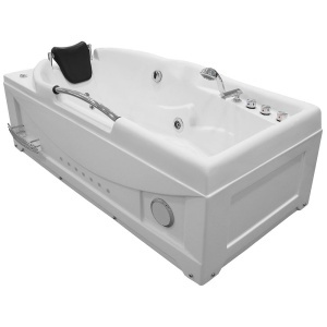 Cada de baie cu hidromasaj MO-1634B SPA, 170 x 87 x 60 cm, cromoterapie, Bluetooth, baterie termostatica