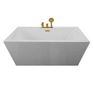 Cada de baie cu montaj la perete MO-1039D cu baterie aurie 152 x 80 x 58 cm - Img 3