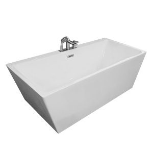 Cada de baie cu montaj la perete MO-1039D cu baterie cromata, 170 x 80 x 58 cm