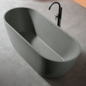 Cada de baie freestanding cu strat rezistent la abraziune D002CH gri 170 x 75 x 60 cm - Img 3