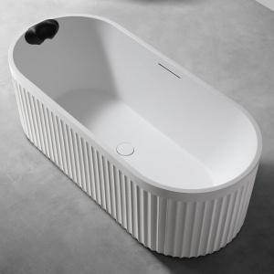 Cadă de baie freestanding cu strat rezistent la abraziune, MUE-D006W, alba, 170 x 75 x 60 cm - Img 4