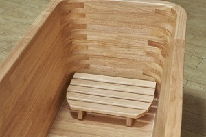 Cada de baie freestanding din lemn, Model dreptunghiular , Dimensiuni 150x65x60 cm - Img 7