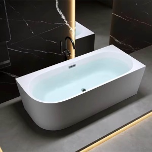 Cada de baie freestanding lipita de perete MO-1724 montaj dreapta, 160 x 75 cm, alb lucios - Img 4