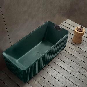 Cada de baie freestanding MUE-D005-1MG Exclusiv 170 x 75 cm, finisaj piatra verde malachit mat - Img 2