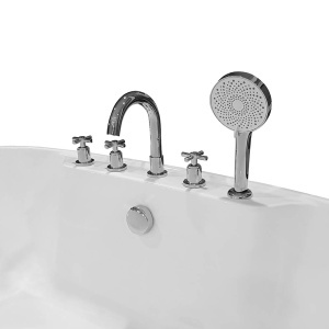 Cada de baie freestanding ovala cu baterie integrata MO-18033, 150 x 82 x 58 cm, alb lucios - Img 6