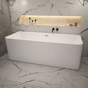 Cada de baie freestanding Sofia 515A alba, ventil crom – 140 x 75 cm - Img 9
