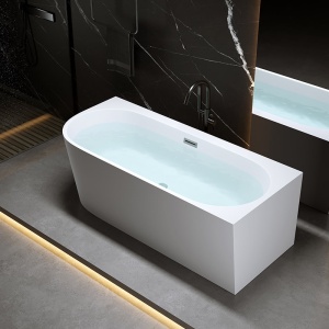 Cada de baie Mera509b Suport 150x75cm/ Partea dreapta, Culoare alb, Deversor Crom - Img 5