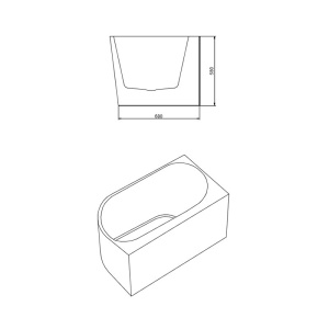 Cada de baie Mera509b Suport 150x75cm/ Partea dreapta, Culoare alb, Deversor Crom - Img 13