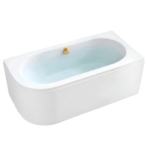Cada de baie, montaj dreapta cu masca inclusa, EBI 140 x 75 cm, alb cu ventil auriu