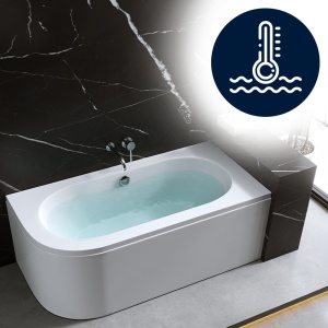 Cada de baie, montaj la perete dreapta cu masca, EBI White Chrome - 150 x 75 cm - Img 5